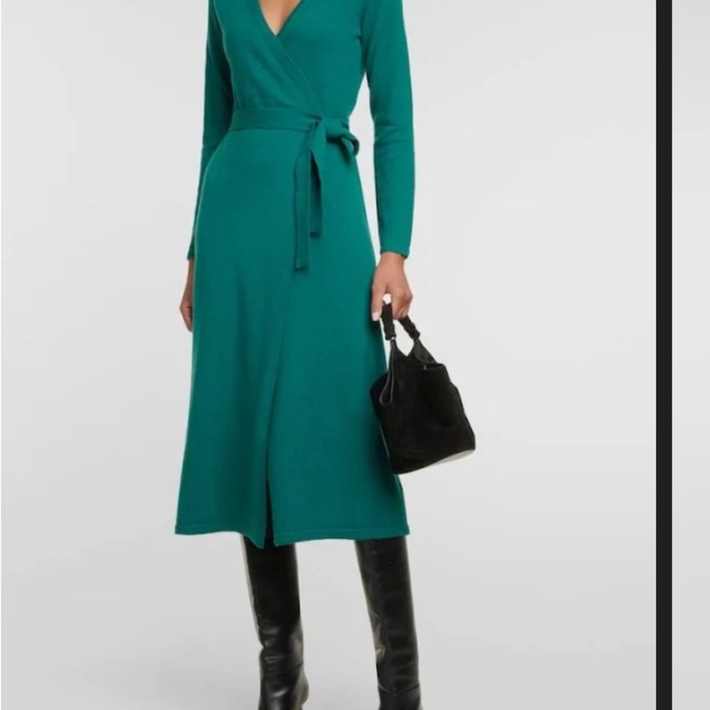 COPY - DVF: Astrid Long Sleeve Wool & Cashmere Wrap Sweater Dress